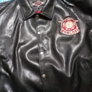 Barcode leather jacket